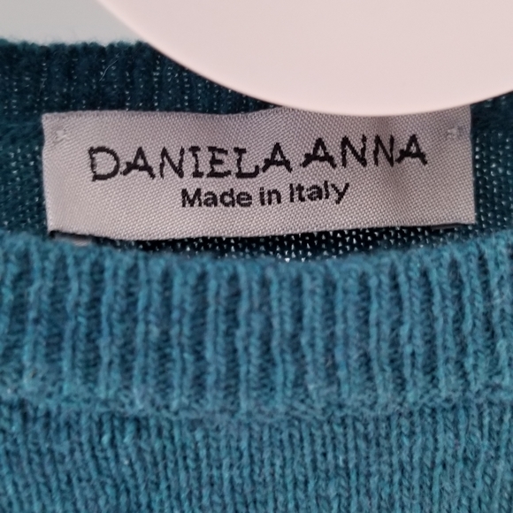 Teal Sweater Dress with Side Slits - Picture 4 of 7